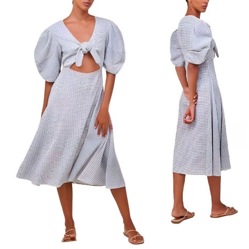 NEW $485 RHODE GINNY MIDI DRESS IN CERULEAN SIZE 6